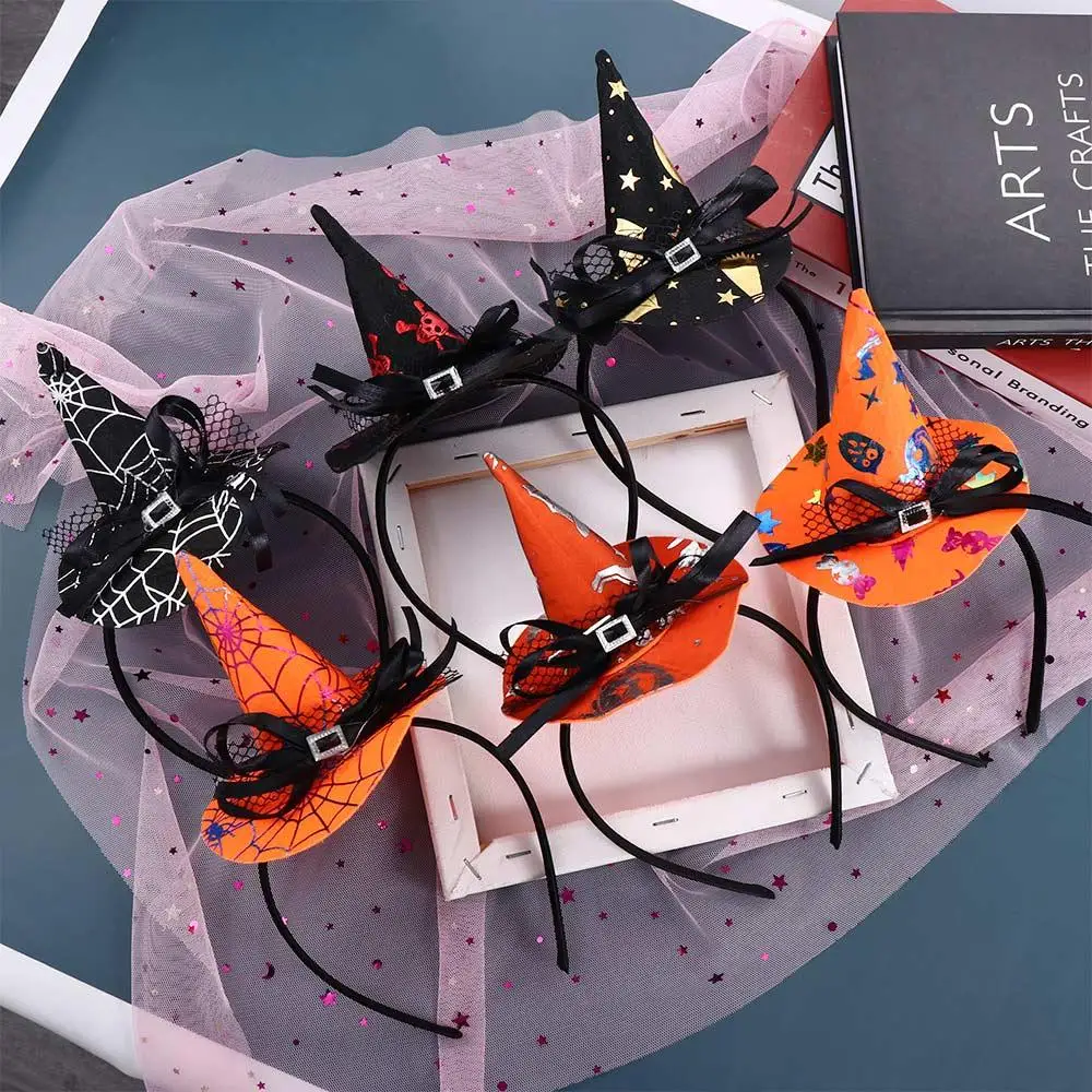 

Тыква, косплей, искусство, реквизит, мультфильм, ведьма, шляпа, бант, Детская повязка на голову, головной убор на Хэллоуин, искусственная обруч для волос