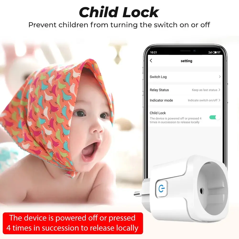 Tuya EU Plug Zigbee or WIFI 16/20A, Smart Socket With Power Monitor Timing, Voice Control Work with Alexa Google Home Alice 6