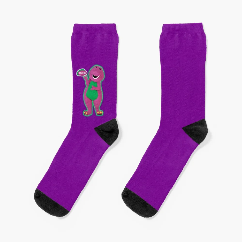 

Barney The Dinosaur glowing in green Socks Hiking boots Toe sports aesthetic Socks For Girls Men's