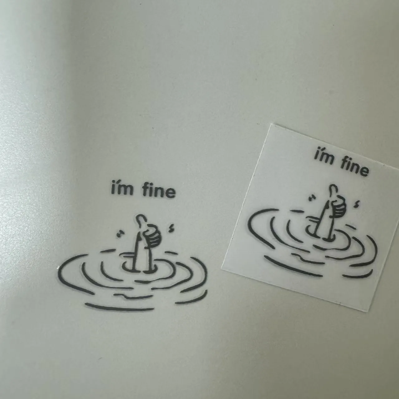 Humorous I'M Fine High-Gloss Stickers - Personalized Sarcastic Decals for Laptops and DIY Tech Accessories