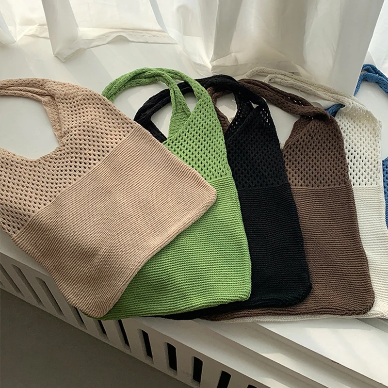 Designer Knitted Handbags Large Capacity Totes Women Pack Summer Beach Bag Big Purses Casual Hollow Woven Shoulder Bags