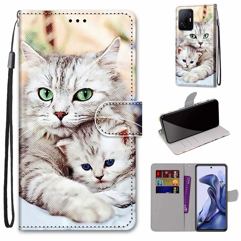 Funda de teléfono 11T Pro para Xiaomi Mi 11T, 10T Pro, 10T Lite, Gato lindo, tigre, Animal pintado, funda para Xiaomi Mi A3, A2 Lite