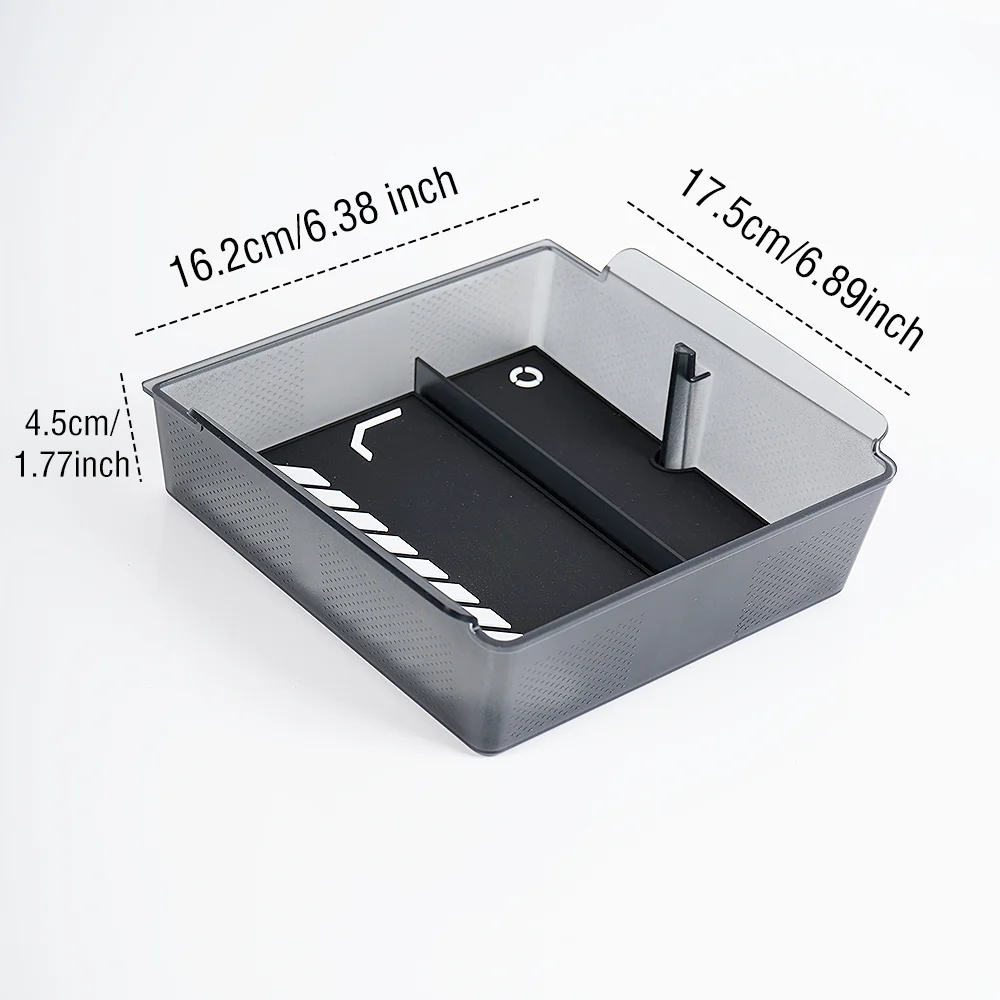 Für Tesla Model 3 Highland 2024 Konsolen-Armlehnen-Aufbewahrungsbox Innenraum-Organizer ABS-Gummiauflage oder Flockung – Detail 19