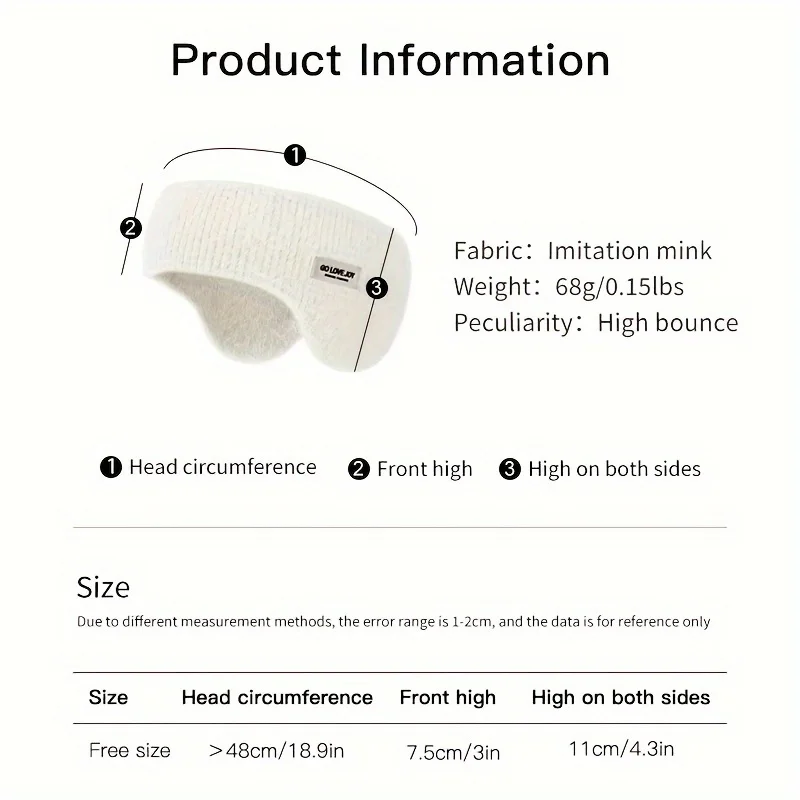 One-Piece Warm Earmuffs for Men and Women Autumn and Winter Outdoor Sports Cycling Running Windproof Coldproof Ear Protection Plush warm earmuffs