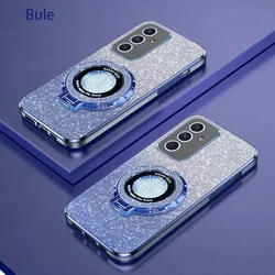 Custodia per telefono con supporto magnetico e finitura glitter, compatibilità universale