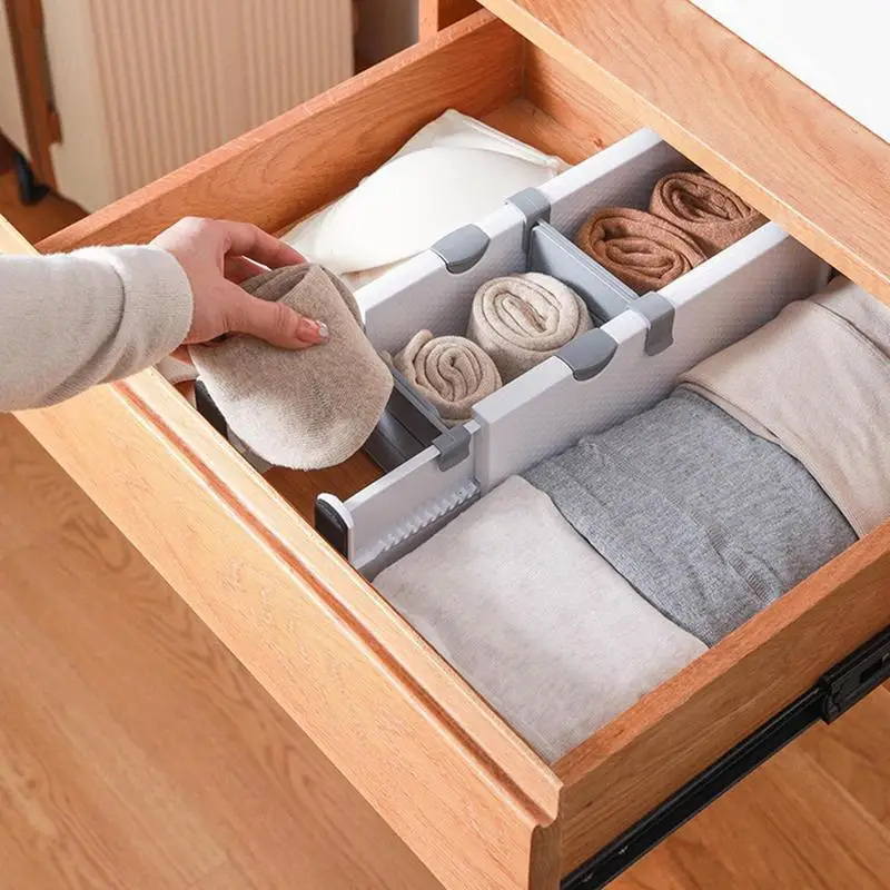 Separadores de cajones de cocina, organizador expandible con extremos de espuma, divisor ajustable y expandible para cocina 