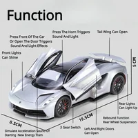 1:24 Lotus Evija Sports Car Model Toy Alloy Diecast Vehicles Doors Opened with Pull Back Sound Light Toys Christmas Gift for Boy 2