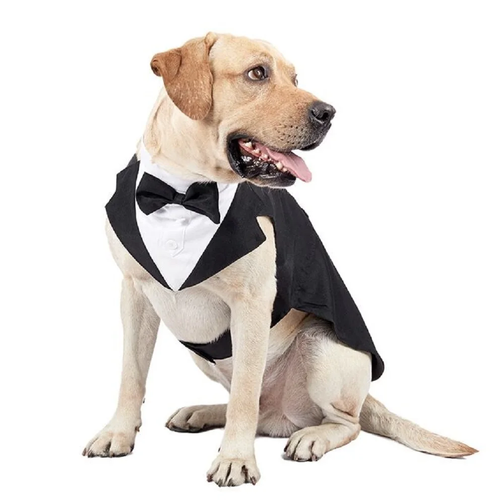 Dog's Formal Wedding Black Shirt Tailcoats for Medium Large Dogs Fashion Suit for Party Cosplay Golden Retriever Bulldog Samoyed dog costume set dog coats