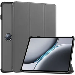 Premium Slim Folding PU Leather Stand Case with Hard Plastic Back Shell - Fits 12.1 Inch Tablets for OnePlus Pad 2 12.1 (GRAY)