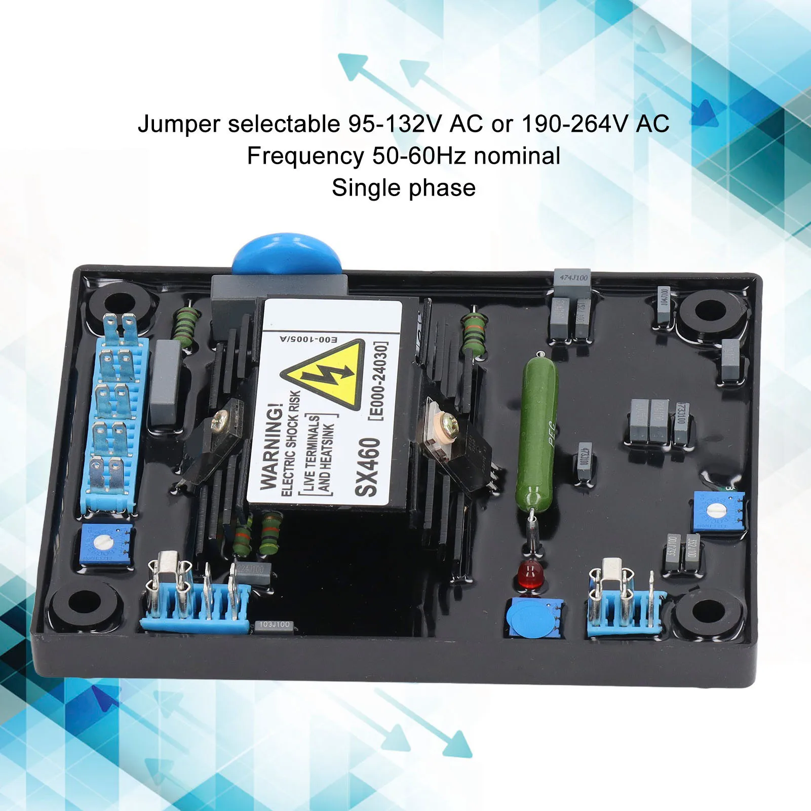 Automatic Volt Regulator Automatic Voltage Regulator AVR Module Board SX460 Replacement for Stamford 95‑132V 190‑264VAC