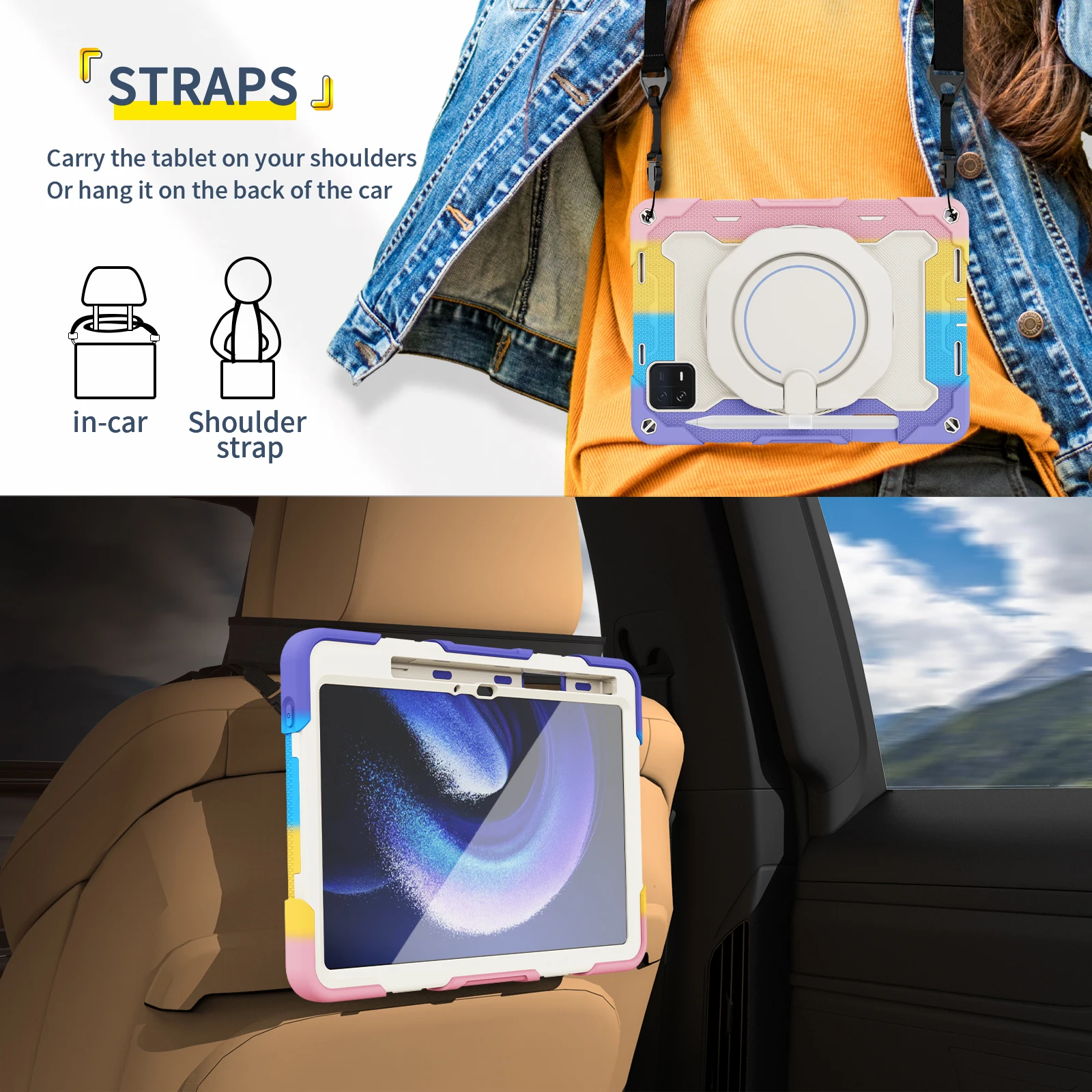 Fodral för Xiaomi Pad 6 11 tums surfplatta Fodral Soft Silica gel Ring Rotate Stand Anti-fall Skyddsskydd för Xiaomi Mi Pad 6 Pro_voghion.com
