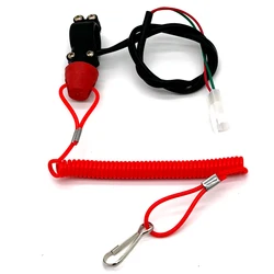 Universal Motorcycle Safety Kill Switch with Tether Cord (Red)