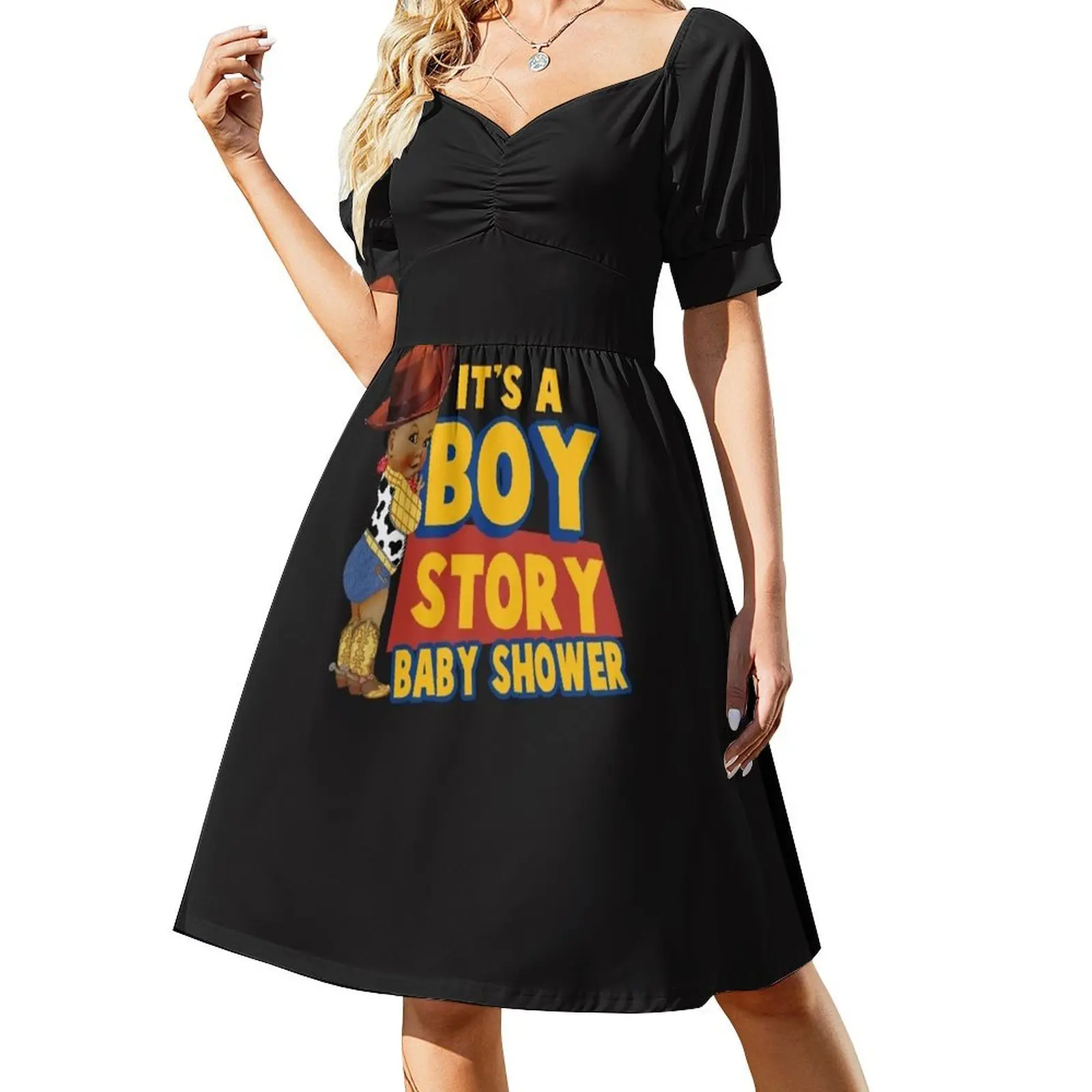 thumbnail image 1 of Vestido de manga corta "It's a boy story" Vestido vintage de verano para mujer, 1 of 7