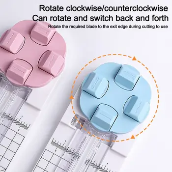 Tagliacarte portatile 4 in 1 360 ° Forniture per ufficio scolastico per tagliatrice di carta manuale rotativa tagliacarte a pressa