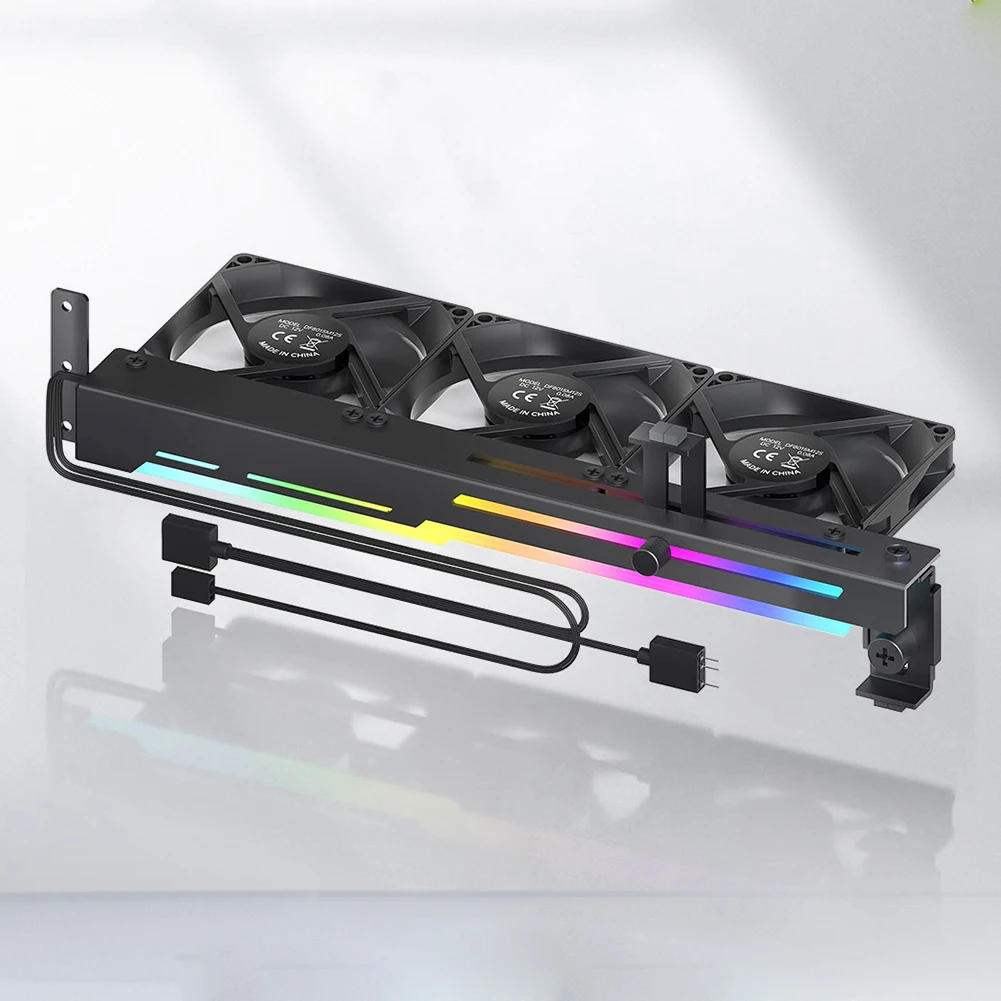 ð ǳ PCI Ʈ 귡Ŷ RGB LED ׷ īȦ, 3x80mm  , 5V 3  ARGB ׷ ī, 2 in 1
