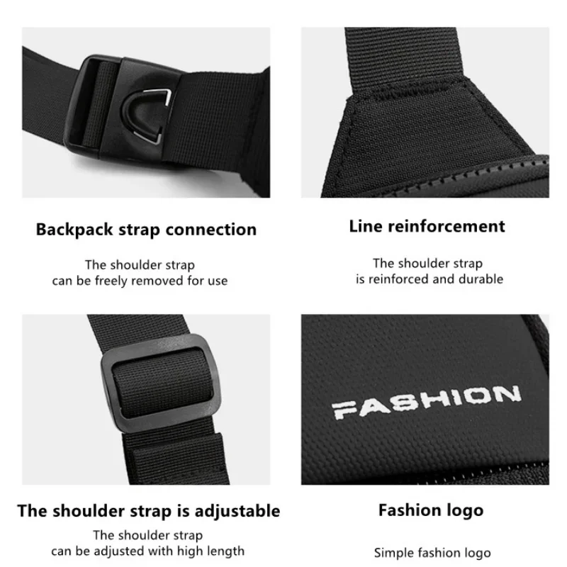 Men's Large Capacity Multifunctional Chest Packs Sports Small Single Shoulder Running Mobile Phone Casual Oblique Shoulder Bags