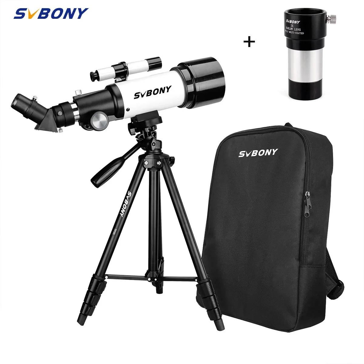 Svbony Sv501P + 1.25 "2X Telescopio Barlow Lens Per Principianti Adulti, Telescopio Rifrattore Astronomico Per Pianeti Luna Regalo
