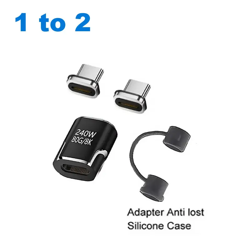 High-Speed Magnetic USB-C Adapter - 240W, 80Gbps Data Transfer, 8K Video & Fast Charging Compatibility