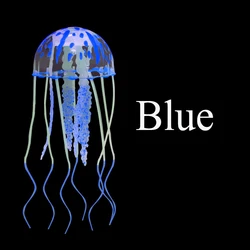 Vibrant Silicone Glowing Jellyfish Aquarium Decor Ornament (Blue Jellyfish)