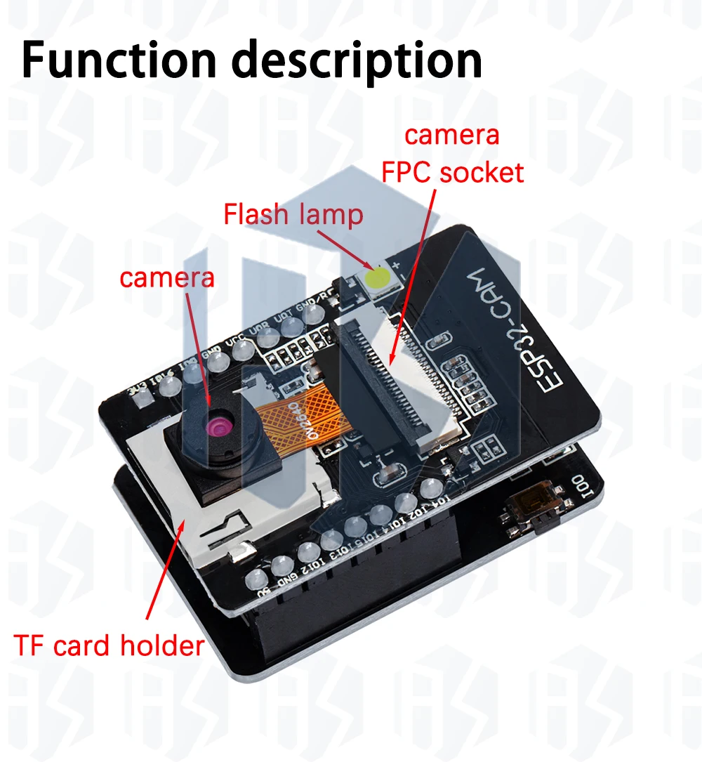 1PCS EGBO ESP32-CAM-MB WIFI ESP32 CAM Bluetooth Entwicklung Board mit OV2640 Kamera MICRO USB zu Seriellen Port CH340G 4,75 V-5,25 V – Detail 15