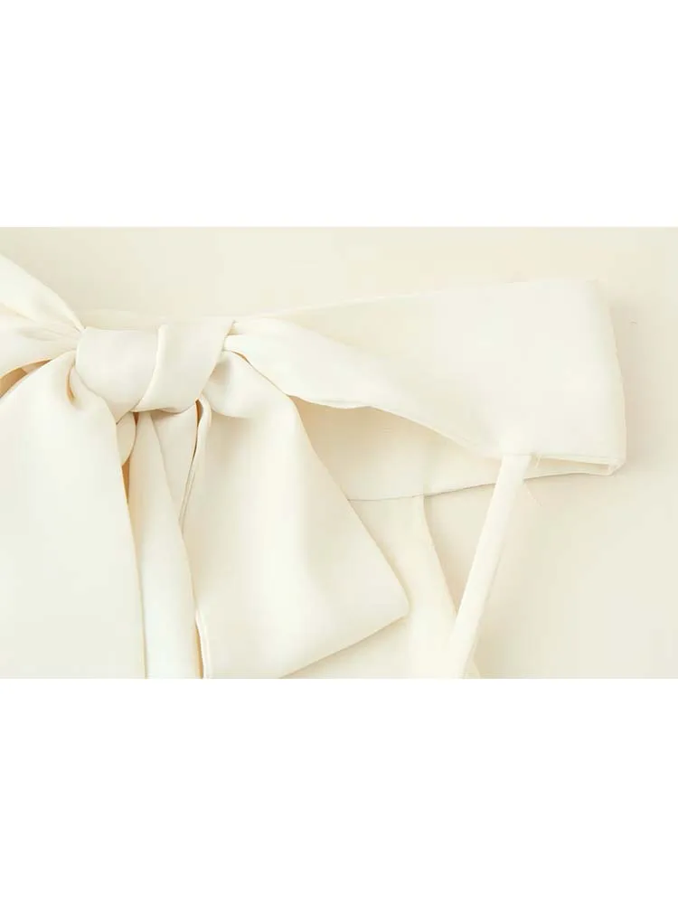 2025 Bow Halter Backless Dress With Belt Long Dresses For Women Summer Pleated Elegant New Women's Party Dresses