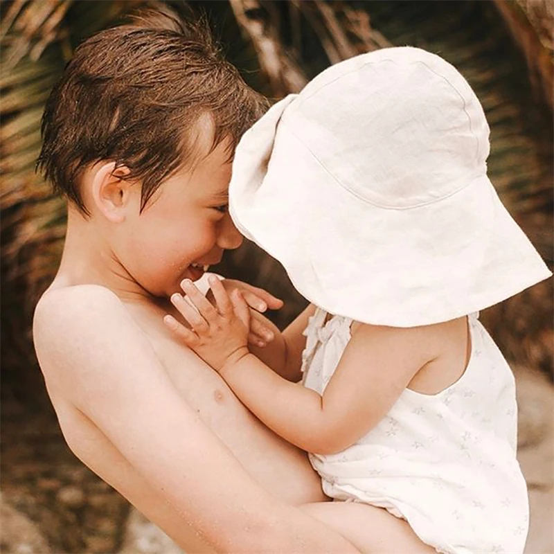 Baby SunHat Summer Boys Girls Bucket Hat Kids Cotton UV Travel Hats Child Big Brim Outdoor Beach Caps Fashion Casual_voghion.com