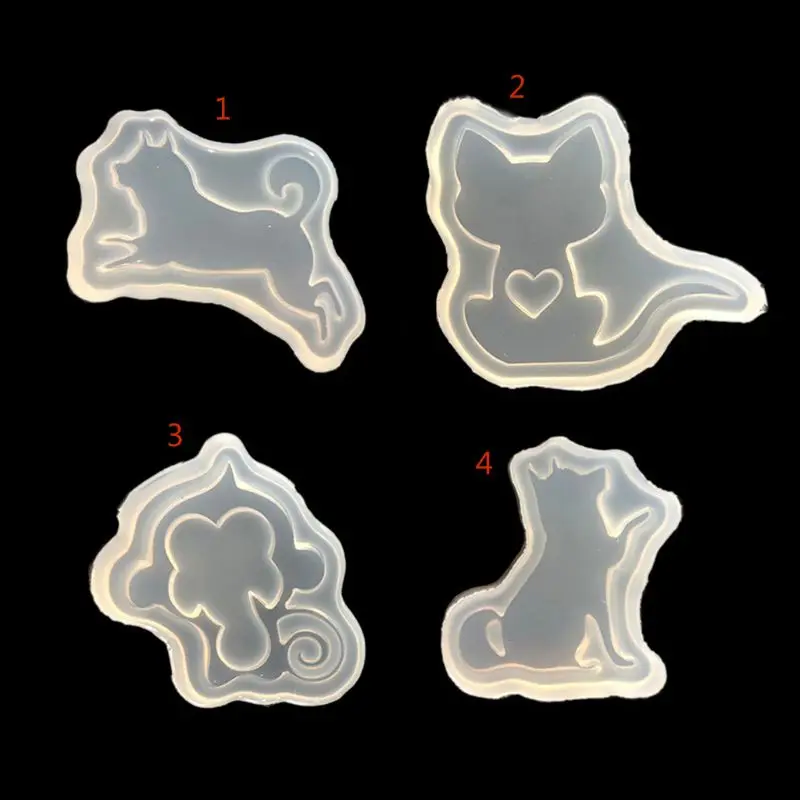 Glossy Dog for Cat Walking Shape Silicone Mold for DIY Keychain Necklace Jewelry Epoxy Mould DIY Handmade Making Crafts Dropship silicone mold star sign shape silicone mould epoxy making mold dropship