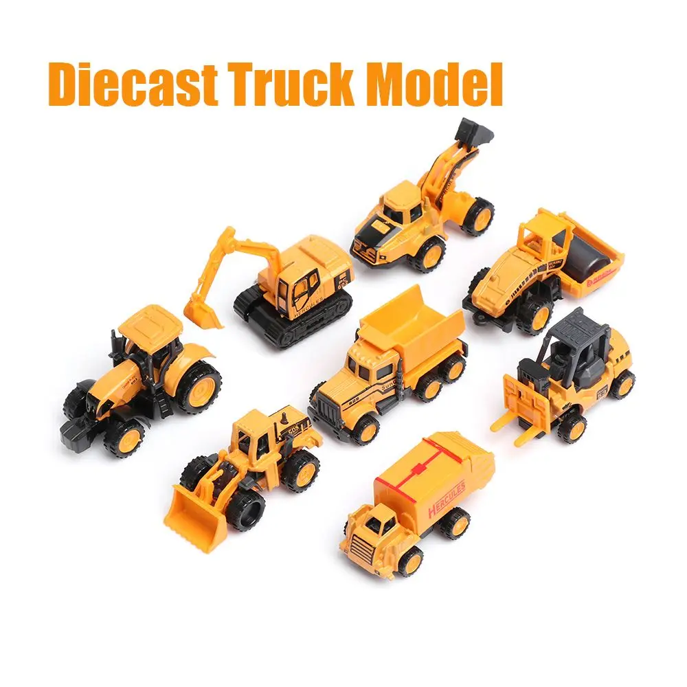 8 types Mini Alloy Construction Vehicle Engineering Car Truck Model Classic Toy 