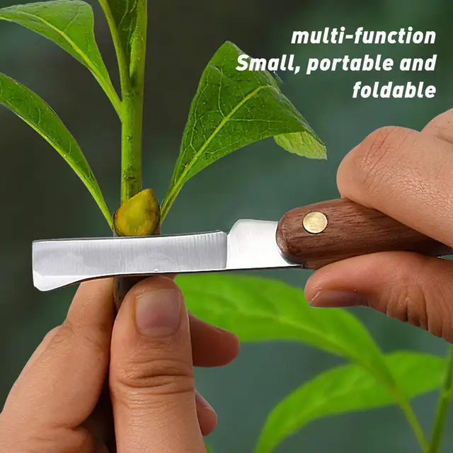Oltószerszámok Összecsukható Oltási Metszéskés Professzionális Acél Fából Készült Oltás Oltó Vágó Kés Kert Ha O9F3 - Image 4