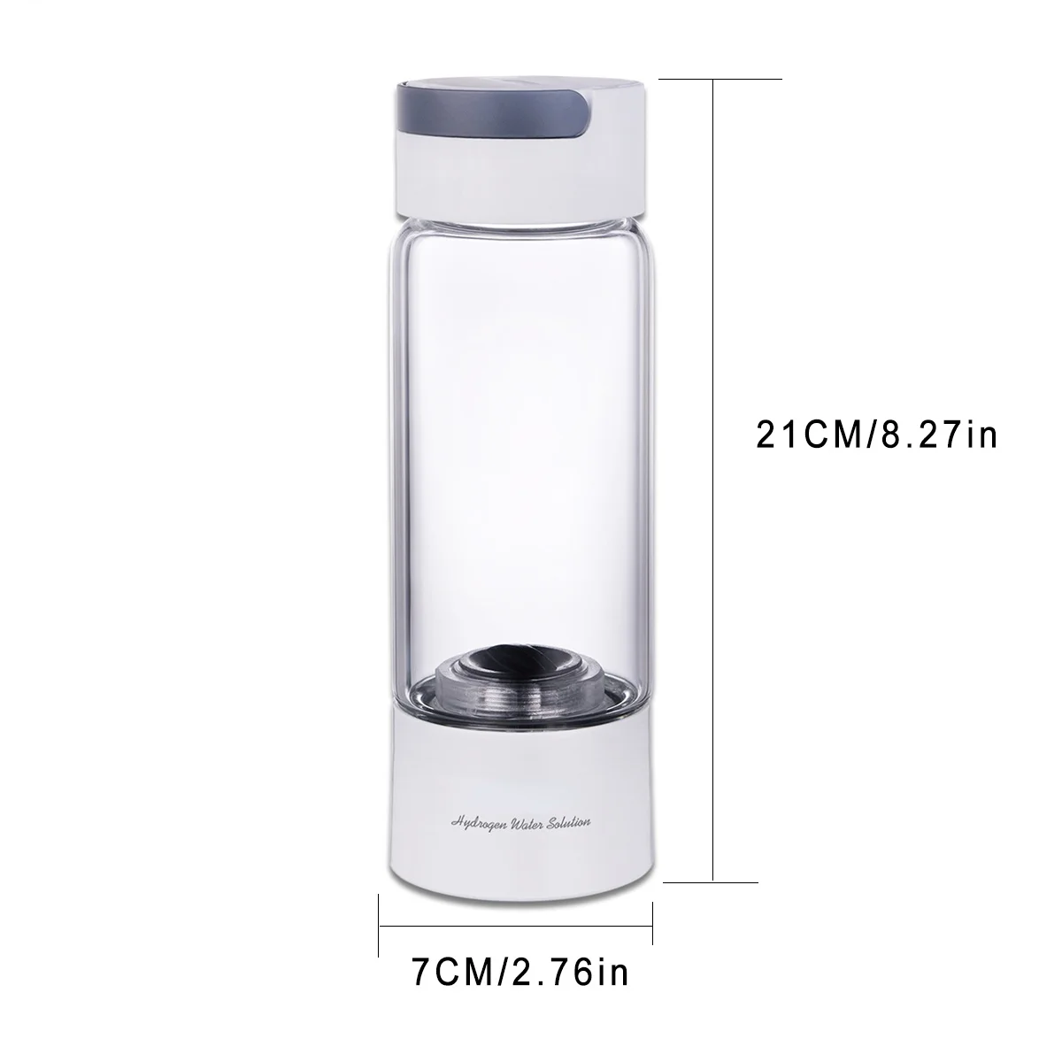 S2b985cc91cf44e8db5000520c05a649bv Hydrogen Rich Water Generator Bottle Glass Cup Body DuPont SPE/PEM Dual Chamber Maker Lonizer-H2 Inhalation Device 380ML