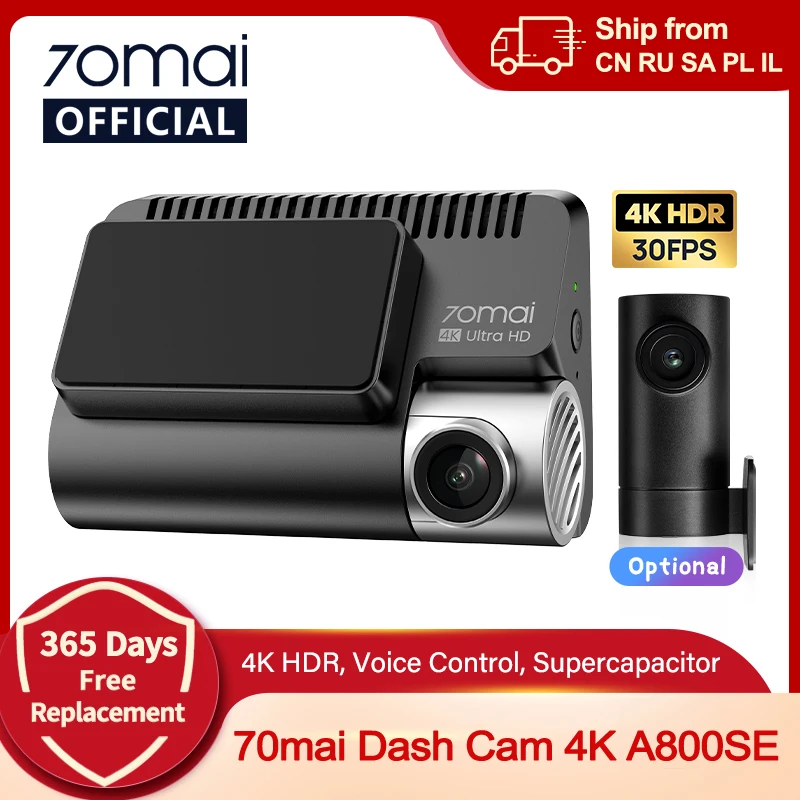 ★値下★70mai DashCam4k A800SEドライブレコーダー前後カメラ 70mai 4K Dash Cam A800SE Upgraded Version of 70mai A800S