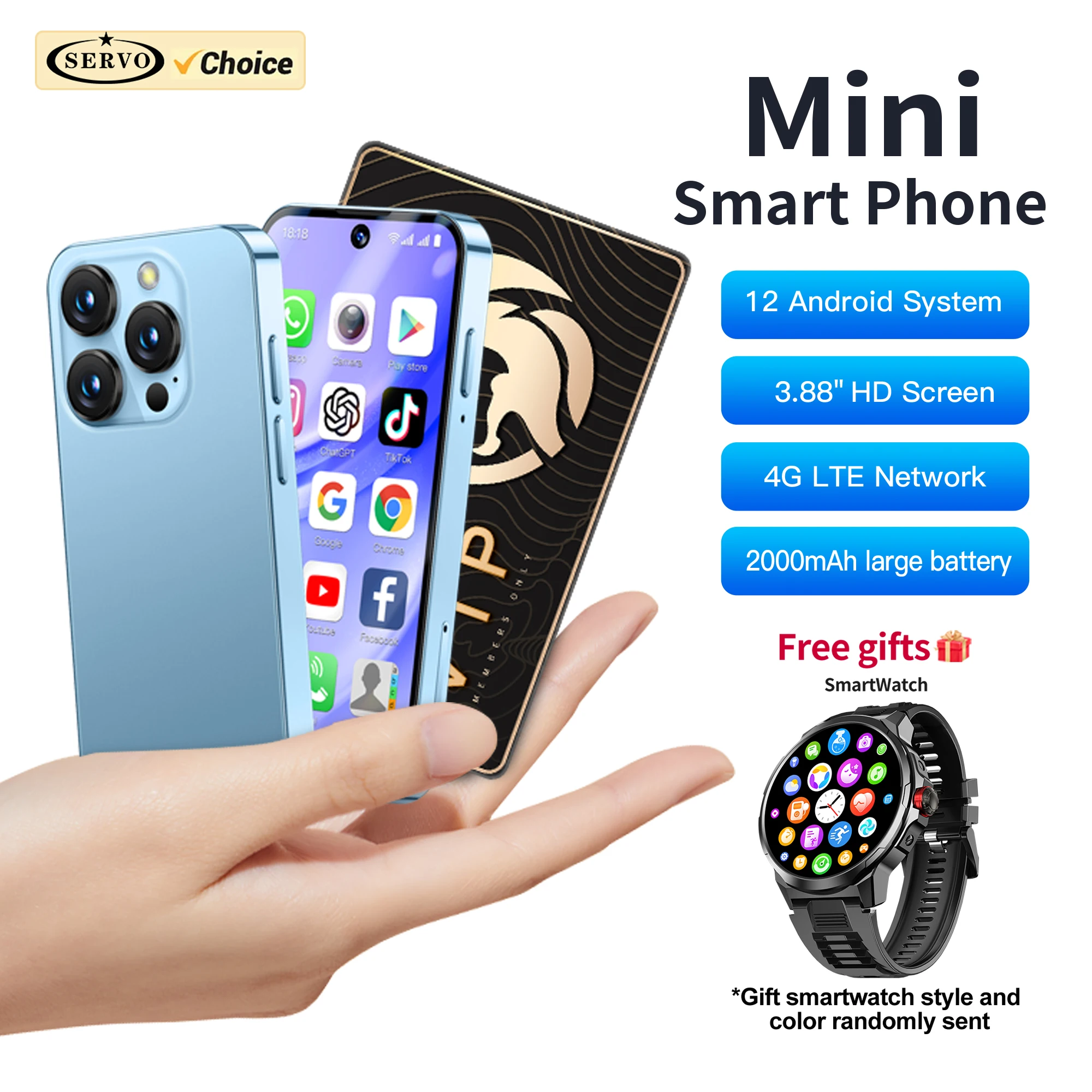 2025 SERVO 19PRO 4G LTE Mini Smartphone Android12 OS Play Store