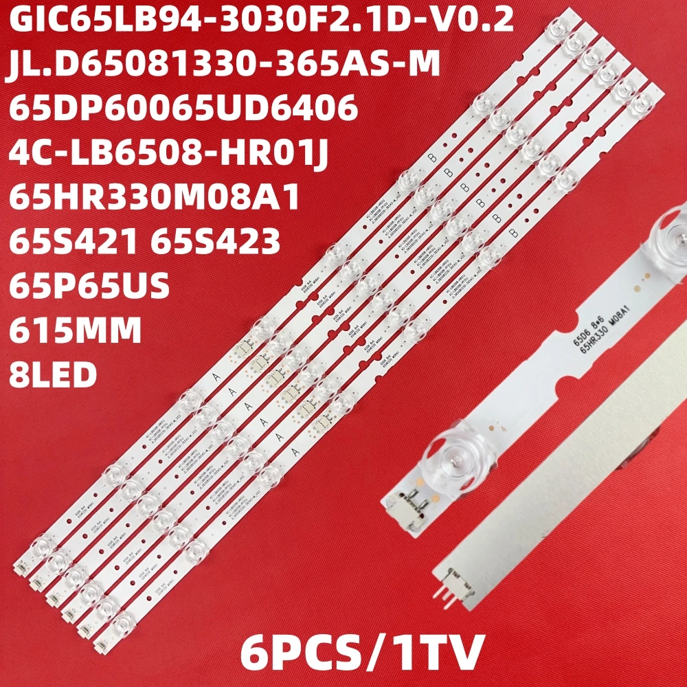 Striscia LED (6 Pezzi) Per TV TCL 65S423 65S425 65P65US E Toshiba – Ricambio Barra Luminosa