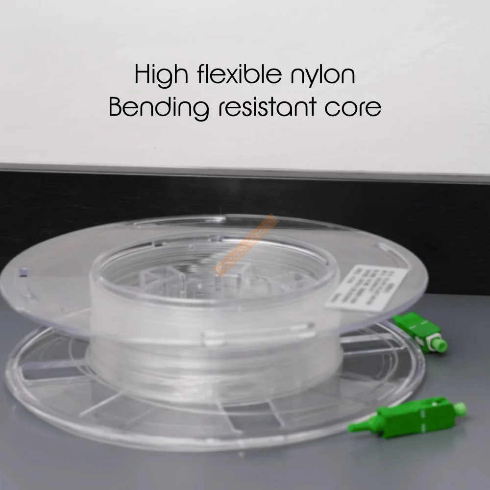 Fiber optic adapter SC APC gigabit indoor invisible transparent single-core optical cat fiber extension cable