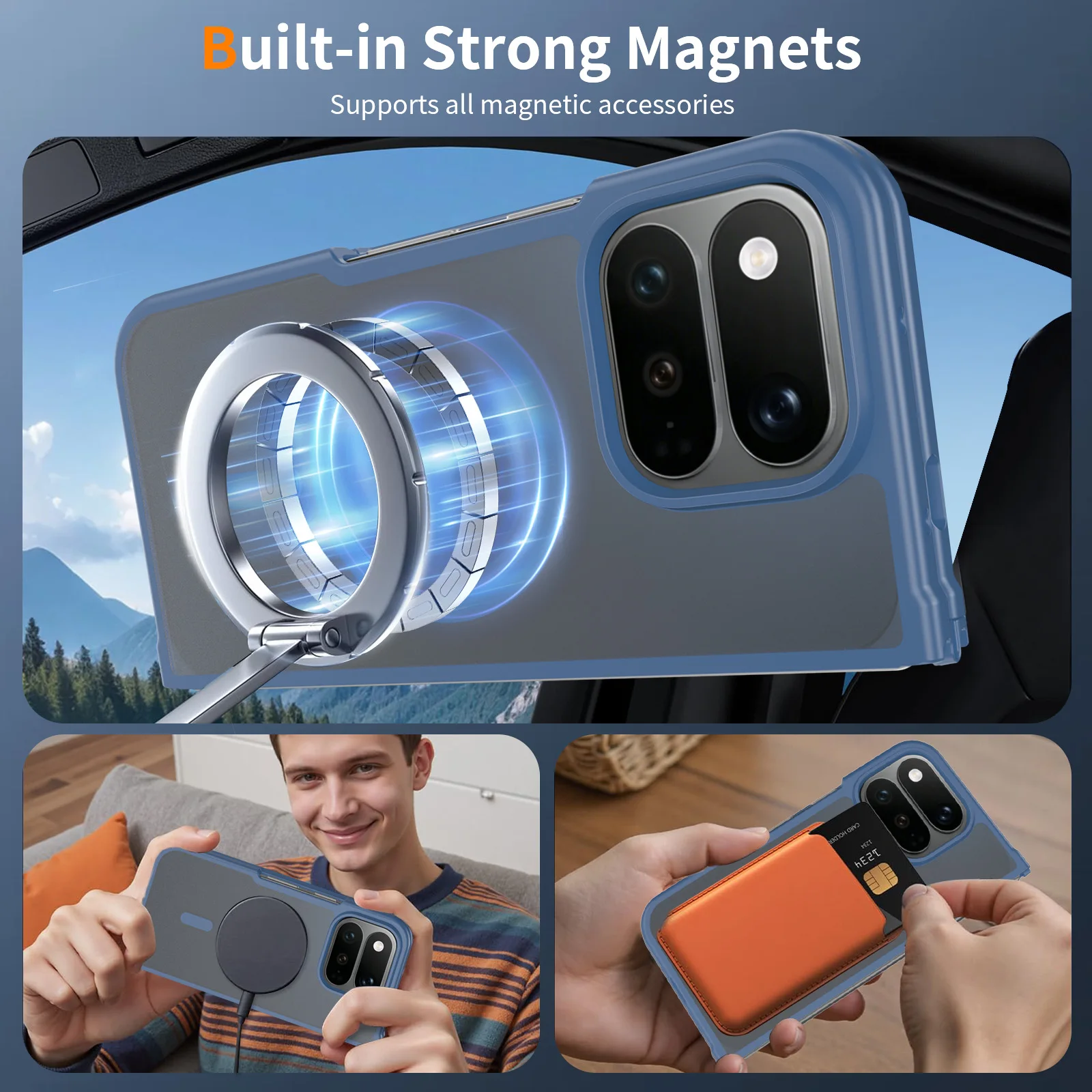 Sleek Magnetic Skin-Feel Phone Case - Shockproof & Comfortable Grip - Slim Fit Cover for Enhanced Protection