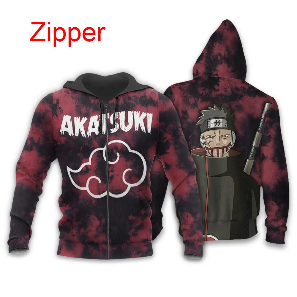 

Толстовка с капюшоном Akatsuki Juzo Biwa для мужчин и женщин, свитшот на молнии с рисунком из аниме Наруто, модная верхняя одежда, 2024