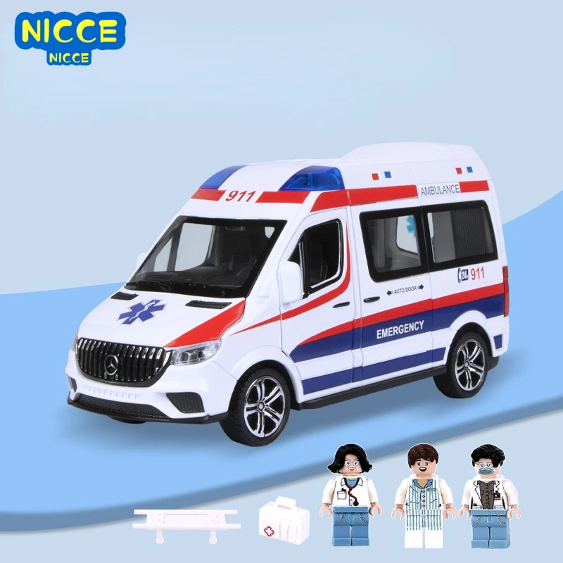 remote control car price Nicce 1:24 Benz Hospital Rescue Ambulance Metal Car Model Pull Back Sound and Light Alloy Car Toys for Children Boys Gifts A408 remote control cars for adults