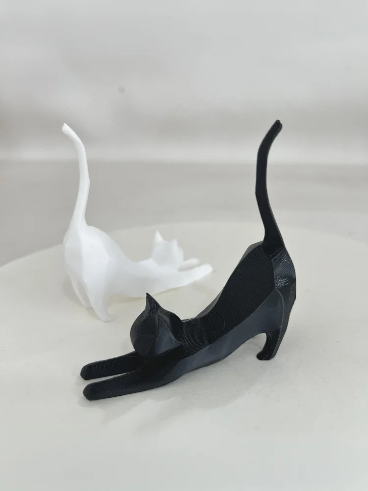 1Pcs Nette Katze Desktop Dekoration Handgefertigte Katze Haustier Skulptur 3d Gedruckt Simulation Ornament Für Party Hause – Detail 8