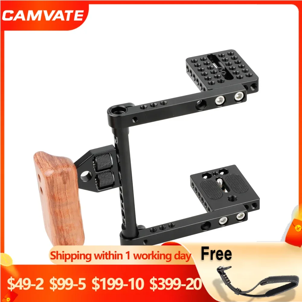 Impianto Di Perforazione Della Gabbia Della Fotocamera Camvate Per Canon 60D,70D,80D,50D,7D,7D Mark11,5D Mark11,5D Mark111,5Ds,5Dsr/Nikon D7000,D7100,