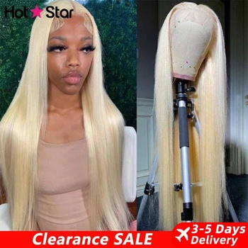 613 Blonde HD Transparent  Lace Frontal Human Hair Wigs For Women Straight Pre Plucked 13x6 613 Lace Front Human Hair Wigs 1