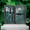 Green 7/13/24 pcs Stainless Steel Nail Cutter and Pedicure Scissors Set - Portable Manicure and Pedicure Tool Nail Clipper Set 2