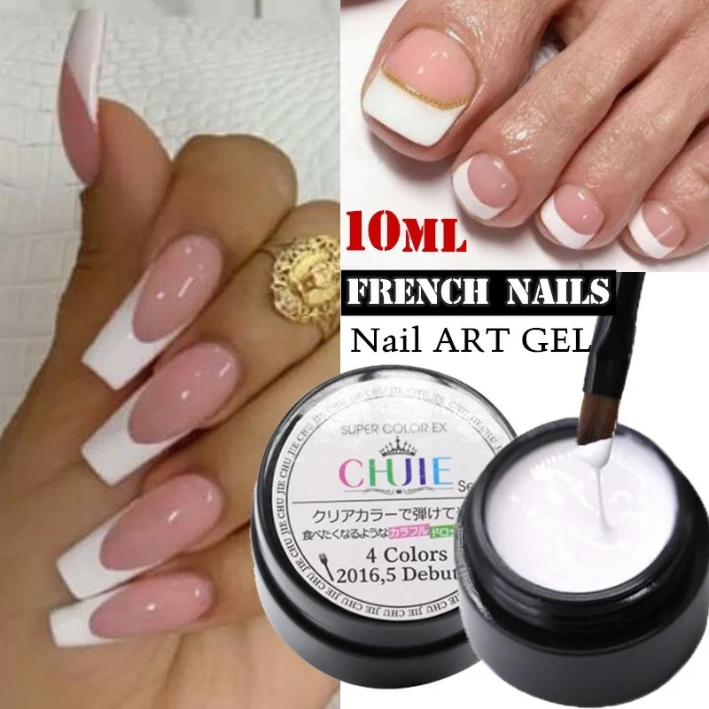 1PC 10ML Gel Varnish French Nail White Nail Polish Gel For Manicure Gellak Semi Permanent Hybrid Nails Art White Gel Nail Polish - 2