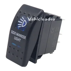 Waterproof Dual Blue LED Rocker Switch for Vehicle and Marine Use (SIDE MARKER LIGHT)