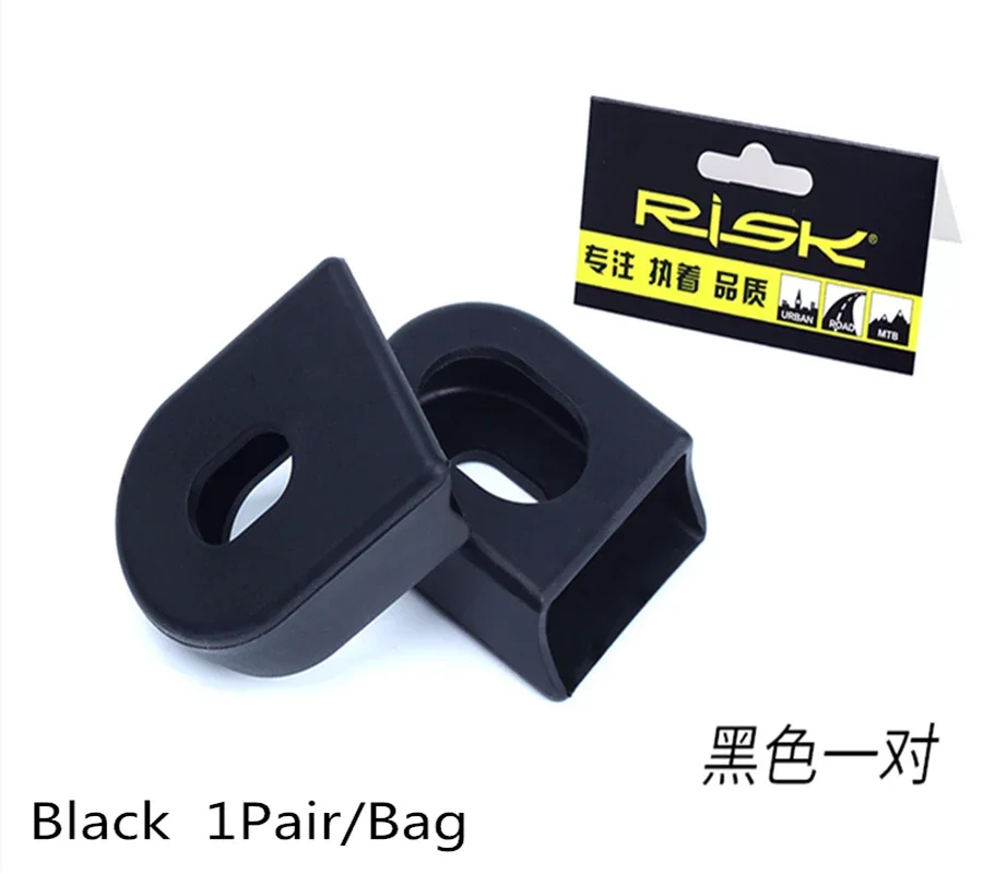 Bike Crank Cover RISK 2pcs Bicycle Crank Protector Cover Silicon MTB Mountain Road Bike Crank Arm Cap for SLX XT Chainwheel Wheel Crankset Cover