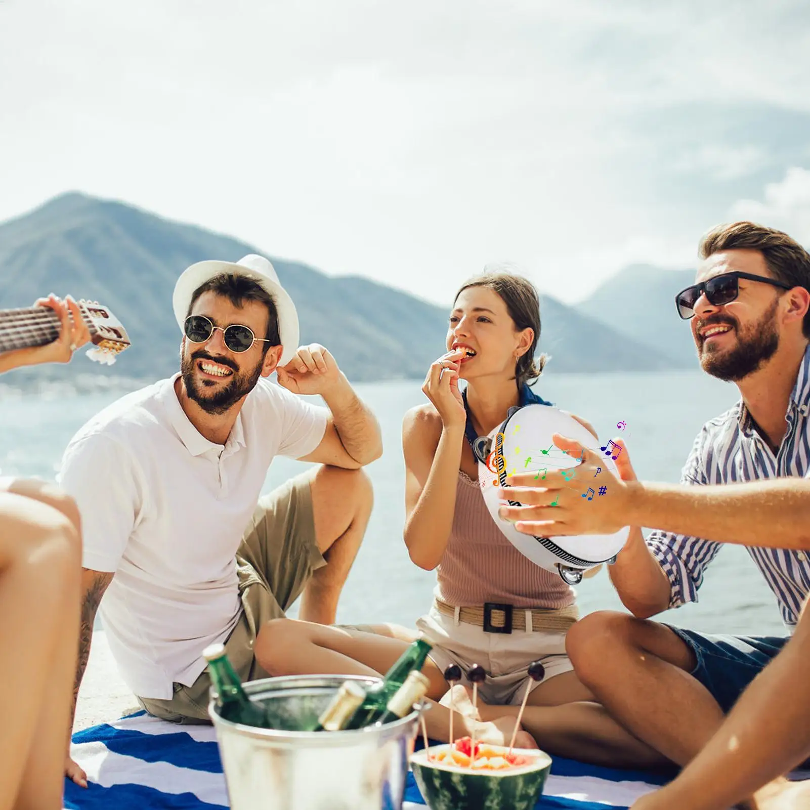 어린이를위한 탬버린 6 인치 핸드 헬드 드럼 탬버린 6 조각 KTV 레크리에이션..