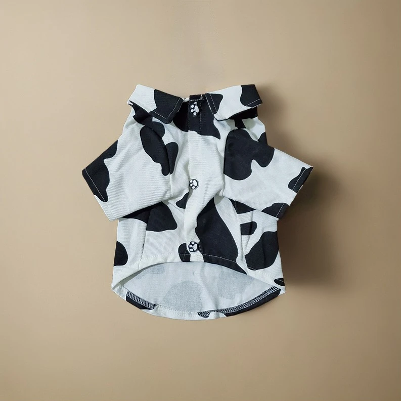 

Fashion Denim Shirt Medium Size Dog Clothes Big Dog Black and White Coat Spring and Autumn Bulldog Pug Chihuahua Yorkshire