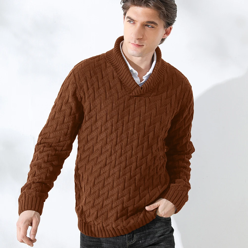 Men’s Winter Shawl Collar Sweater 4