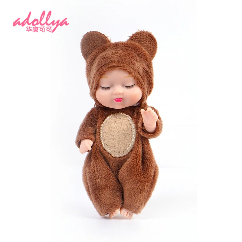Adollya 11cm 3.5inch Sleep Baby Reborned Dolls with Clothes New Born Baby Dolls Body Cute Toys for Girls Gifts Kids
