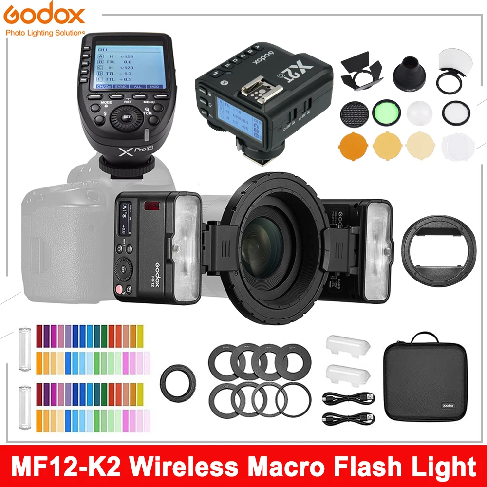 Godox Mf12 Mf12-K2 Flash Ttl Macro Speedlite Flash 2.4 Ghz Controllo Wireless Speedlight Per Sony Canon Nikon Fuji Olympus Pentax