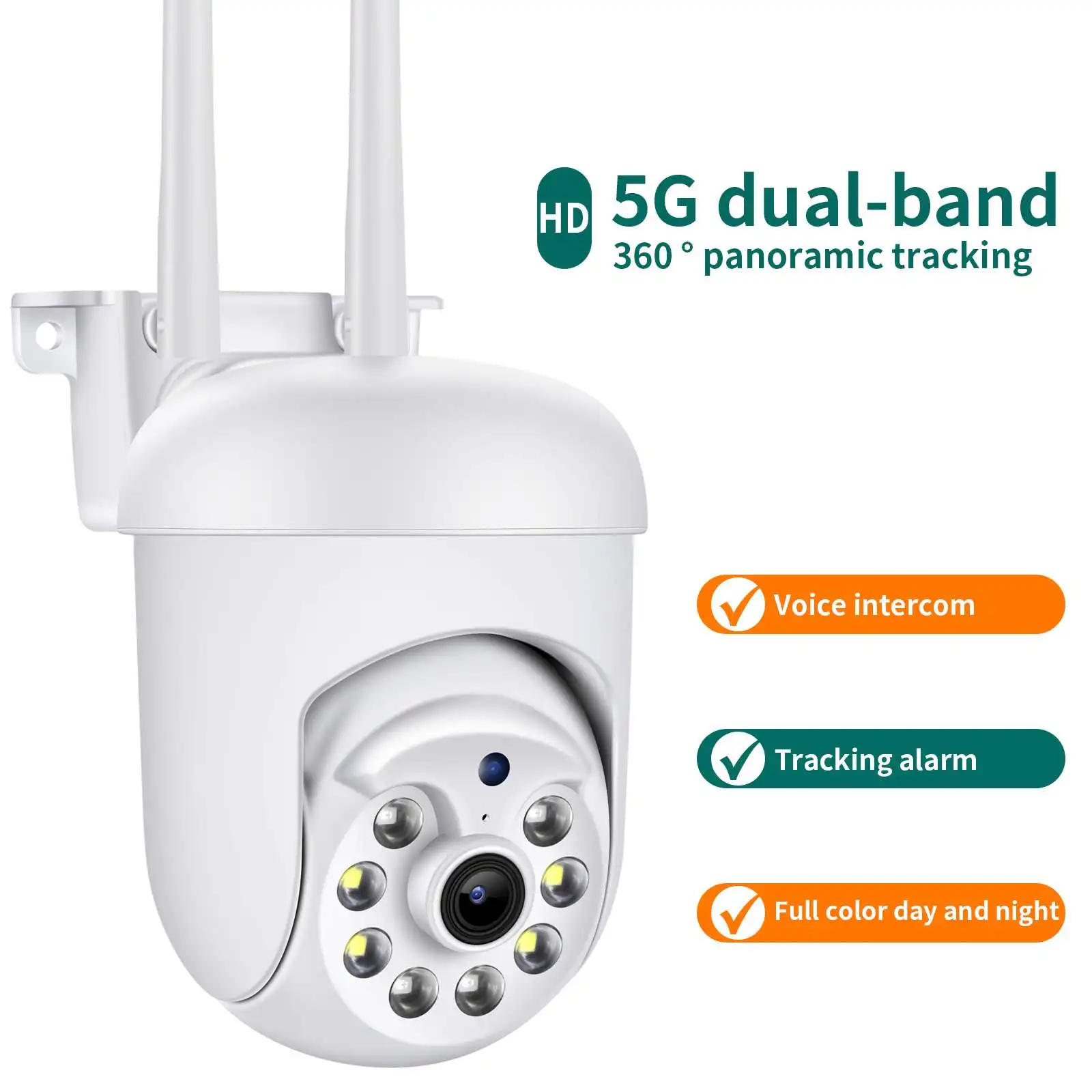 

1080P Smart WiFi Home Surveillance Camera with 2 Million Pixels Intelligent Network Monitoring Ball Machine EU Plug